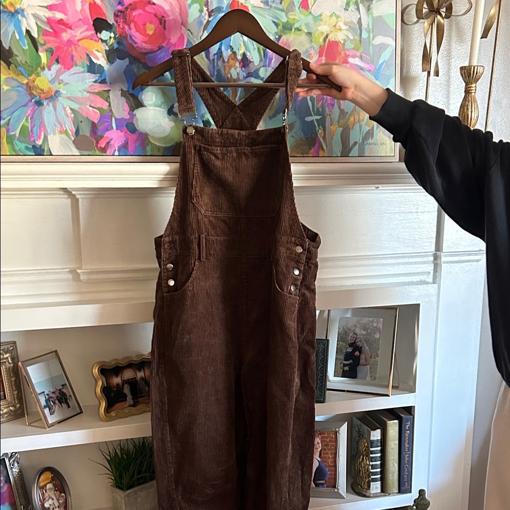 Brown Corduroy Women's Overalls